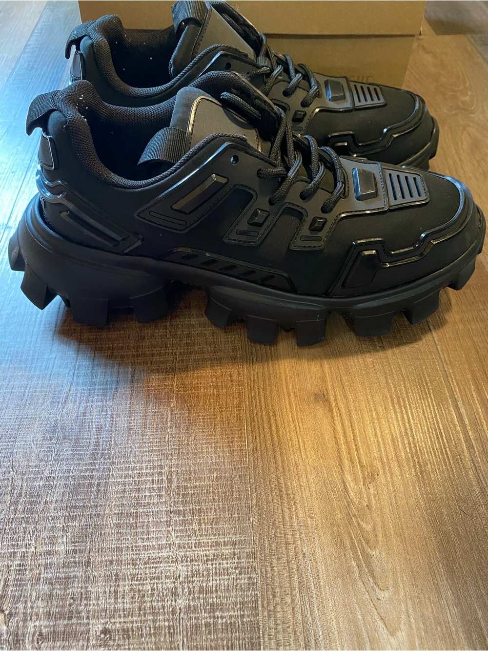 Steve Madden Black Chunky Lug Sneakers Ponce Sneakers - Picture 3 of 10